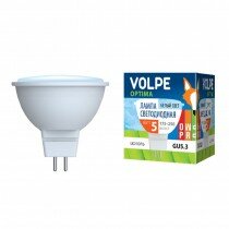 Лампа светодиодная Volpe "JCDR", матовый рассеиватель , пластик , белый Optima LED-JCDR-5W/NW/GU5 3/O