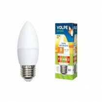Лампа светодиодная "свеча", матовая Optima Теплый белый свет (3000K) ТМ Volpe LED-C37-8W/WW/E27/FR/O